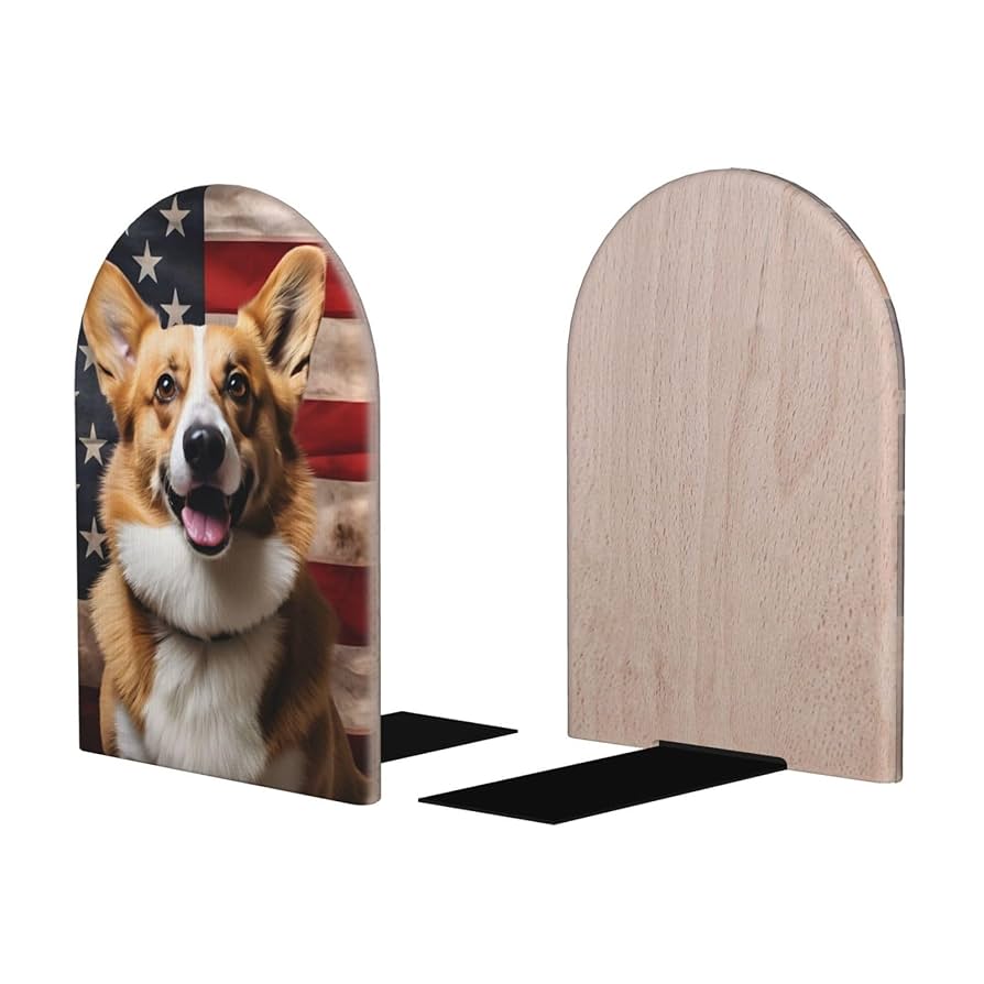 Amazon.com: UOYO American Flag Corgi Bookends 1 Pair USA